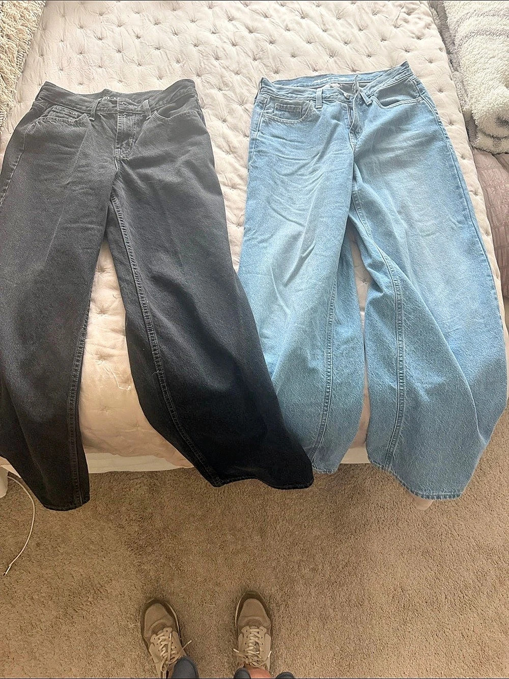 Old Navy Straight Wow Baggy Leg Jeans 2-Pair Set in Blue & Black